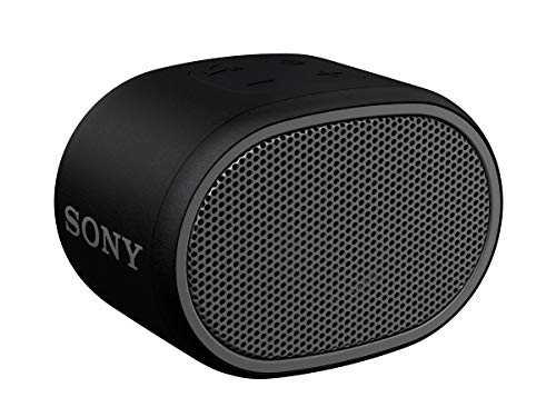 Sony SRSXB01B - Altavoz inalámbrico portátil (Compacto, Bluetooth, Extra Bass, 6h de batería, Resistente al Agua IPX5, Viene con Correa) Color Negro